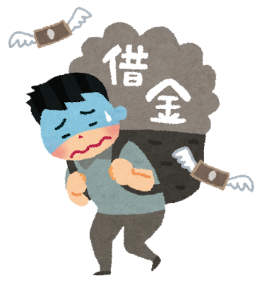 浜松で弁護士への借金相談を考えて悩む人のイラスト